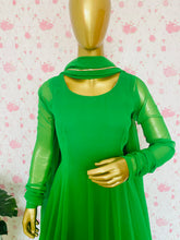 Leaf green solid anarkali - kasumi.in
